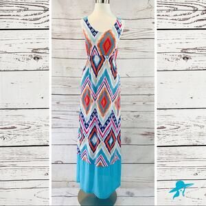 Just Be... long multicolor maxi dress racer back